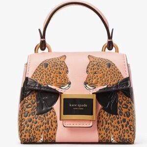 Kate Spade Lucy Leopard Embossed Leather Micro Crossbody Bag in Dancer Pink NWT